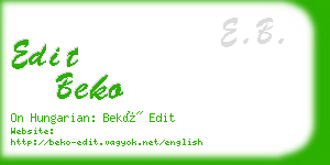 edit beko business card
